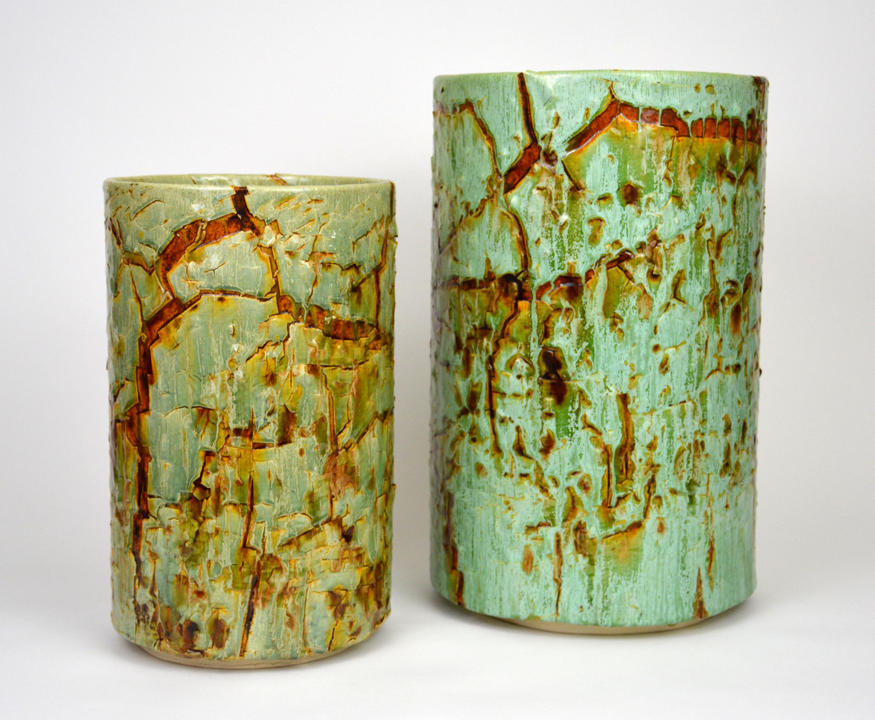 Contemporary Ceramic Vessel  Cylinder Sculpture  by William Edwards For Sale