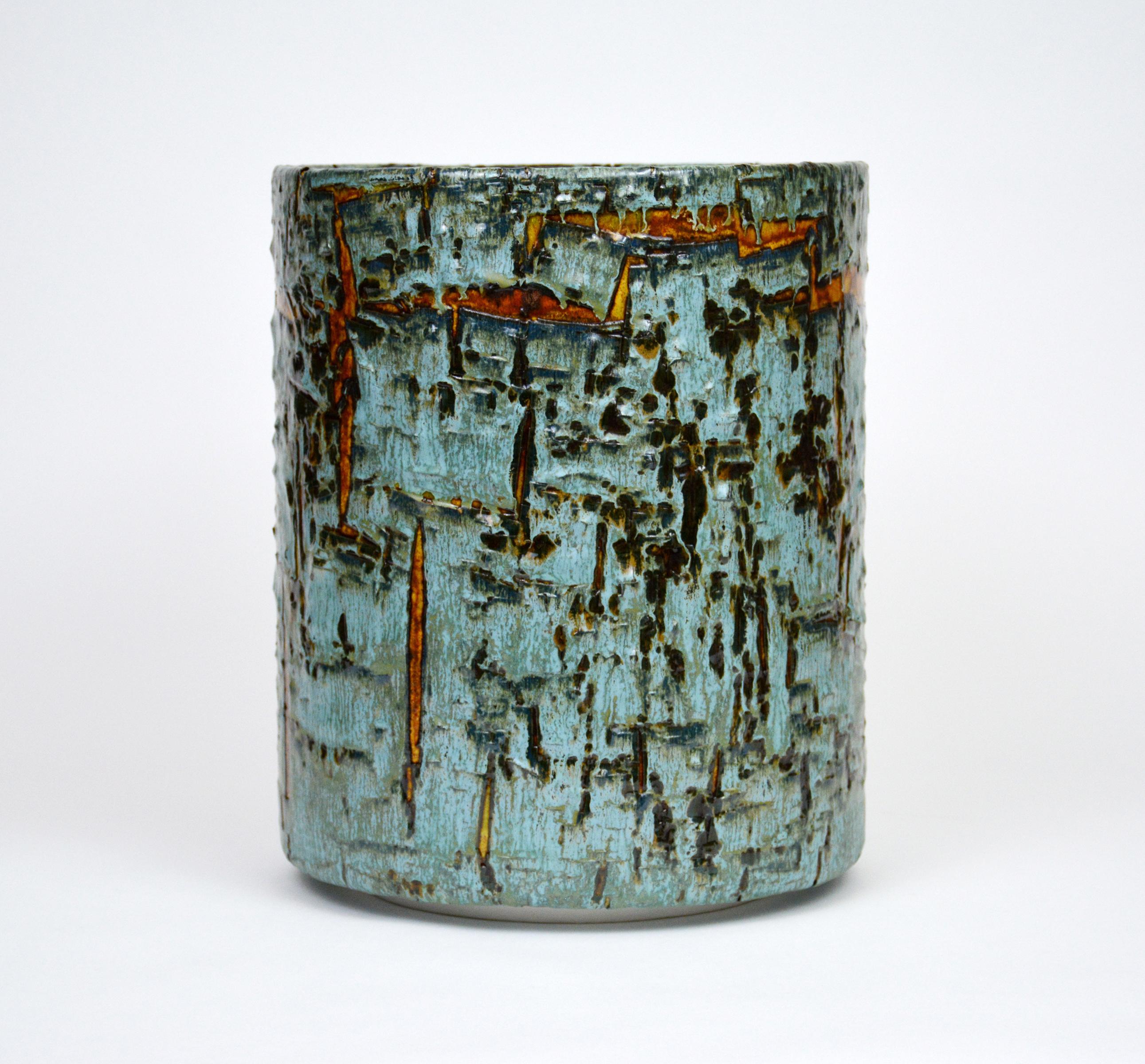 Ceramic Vessel by William Edwards  Cylinder Sculpture  For Sale 1