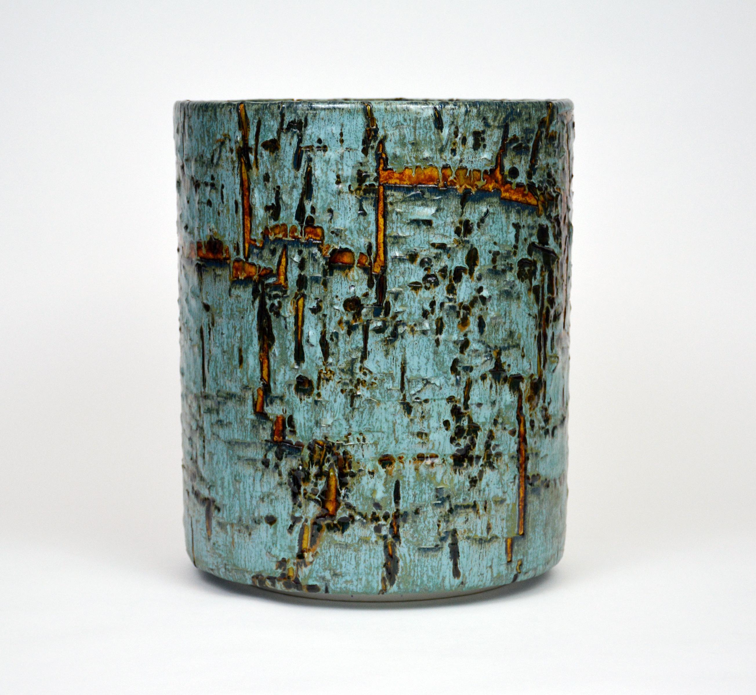 Ceramic Vessel by William Edwards  Cylinder Sculpture  For Sale 2