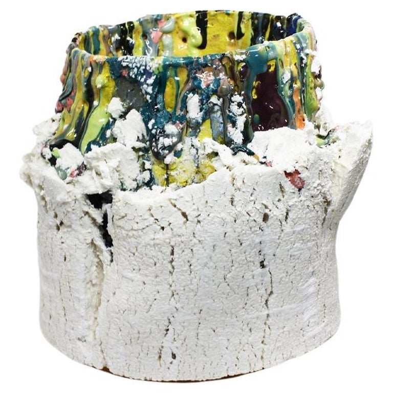 Ceramic Vessel “CO2 Entropy" by Adam Knoche Pulverized Clay American Ceramics For Sale