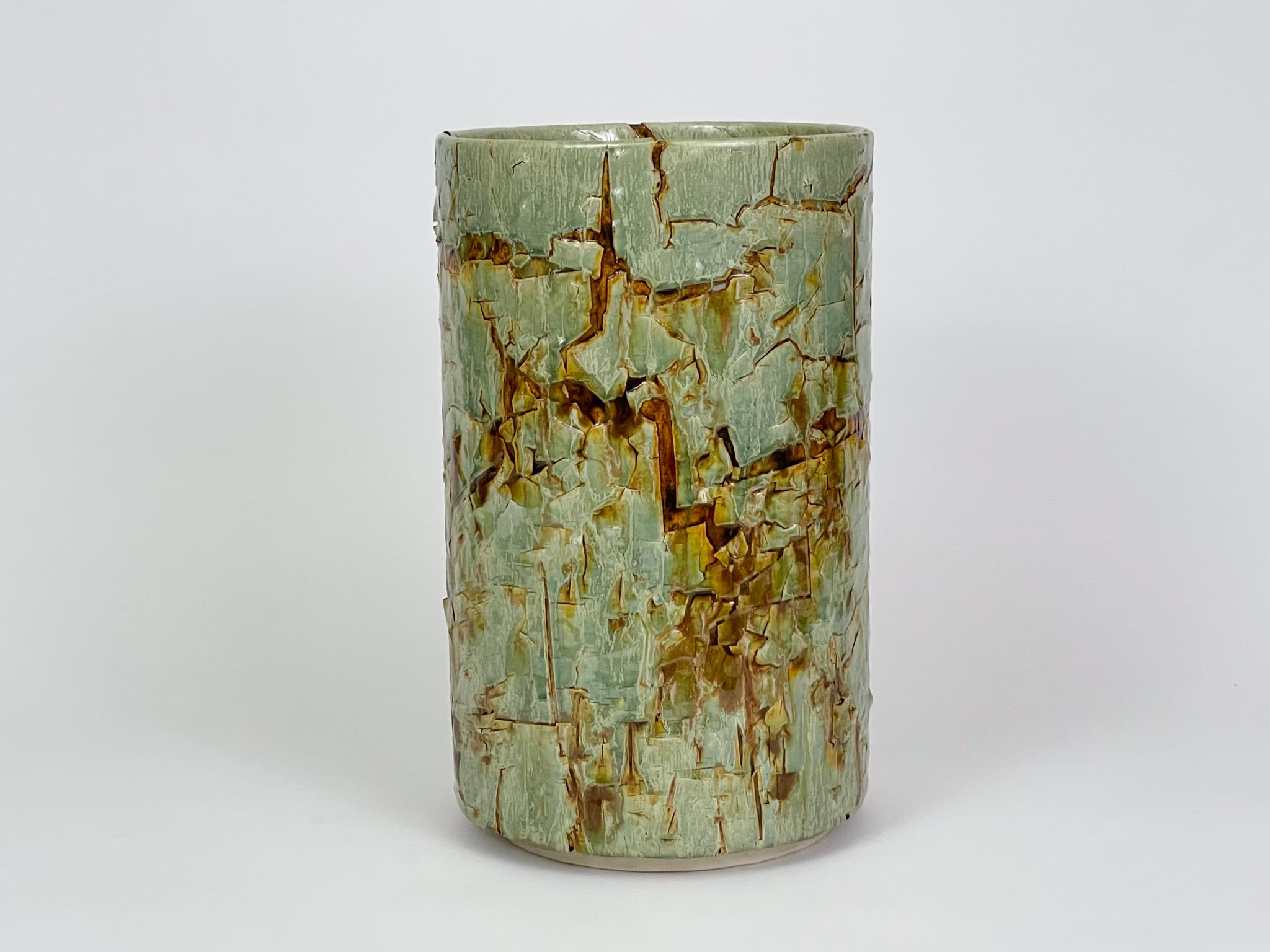 Keramikgefäß-Zylinder-Skulptur von William Edwards    (amerikanisch) im Angebot
