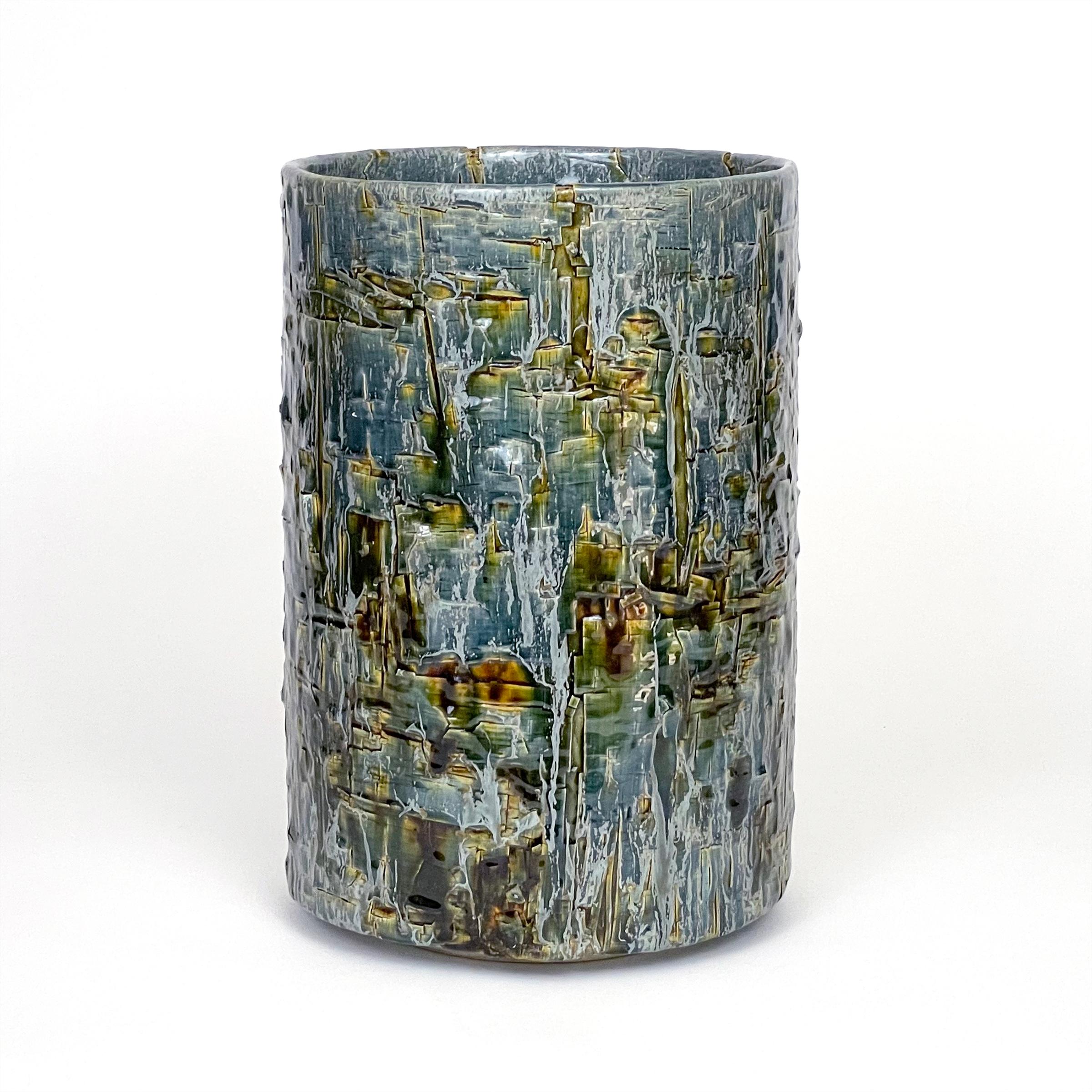 American Ceramic Vessel Cylinder Sculpture by William Edwards    For Sale