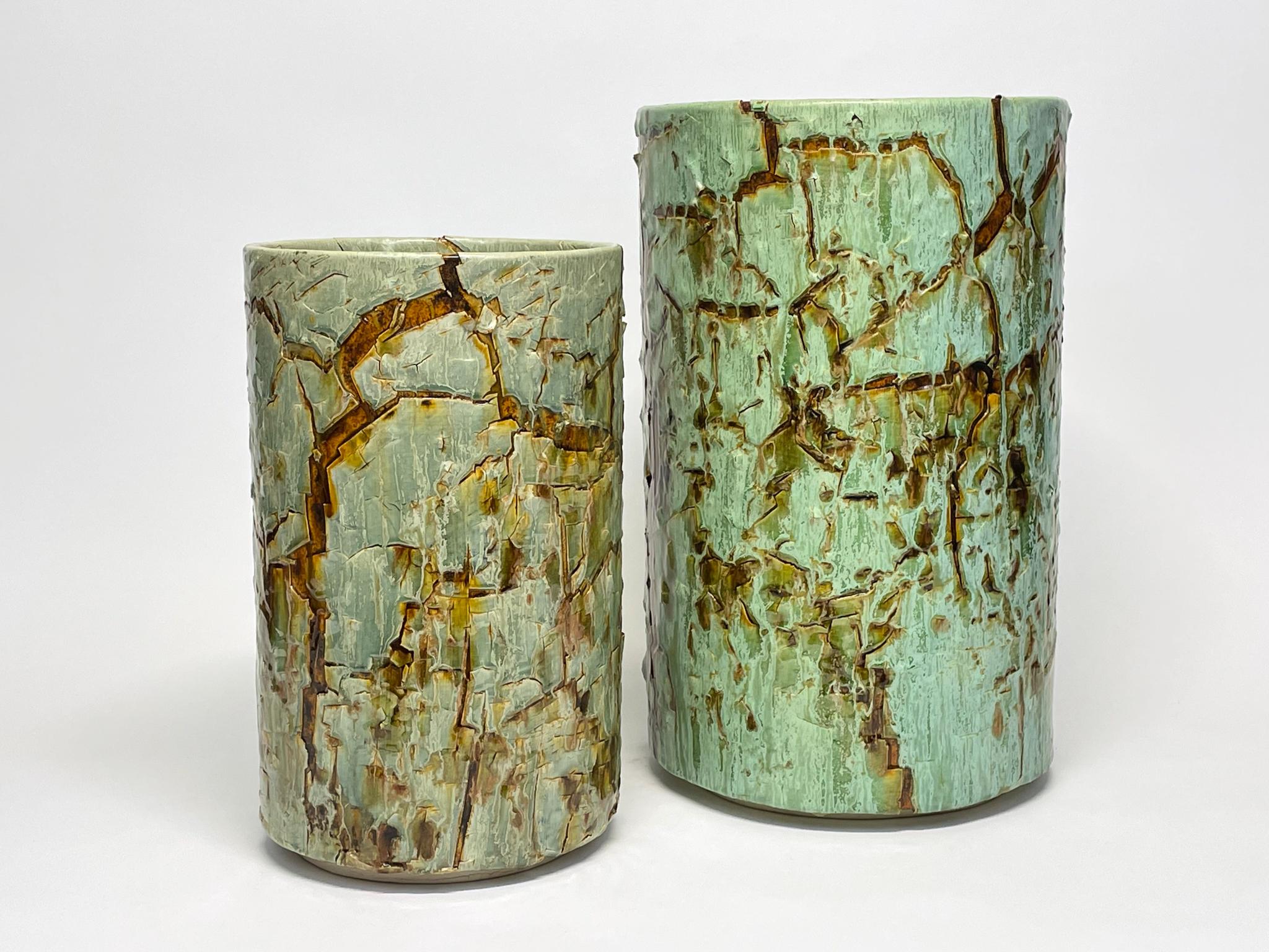Contemporary Ceramic Vessel Cylinder Sculpture by William Edwards    For Sale