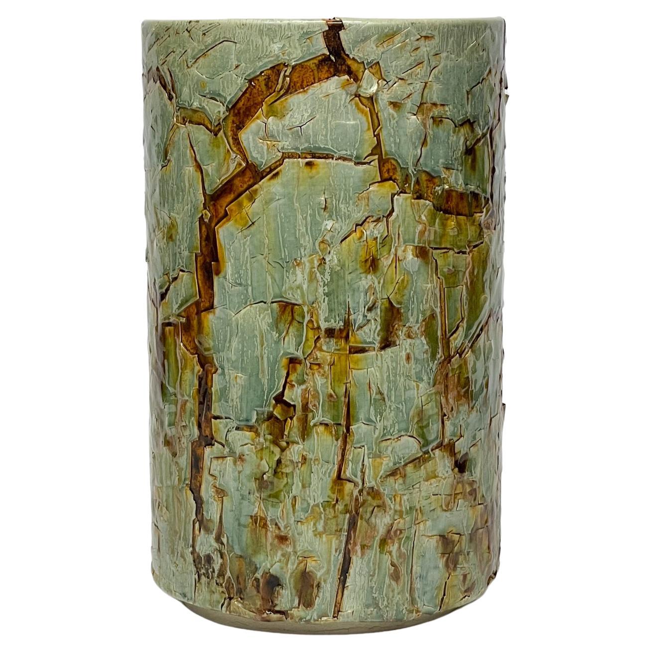 Ceramic Vessel Cylinder Sculpture by William Edwards    For Sale