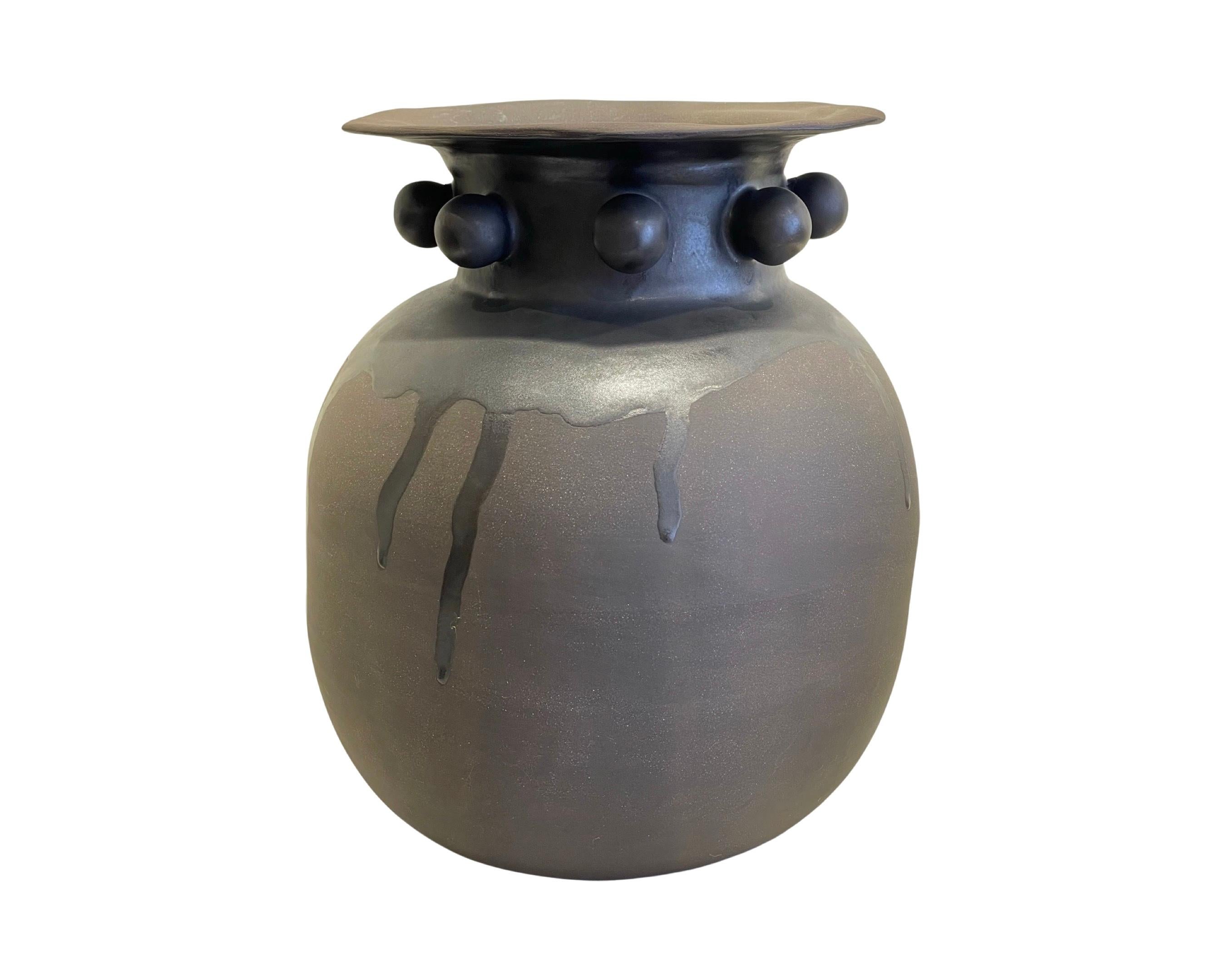 Organic Modern Ceramic Vessel Dhivya #3 Handbuilt in Istanbul, Contemporary Pottery Home Decor  For Sale