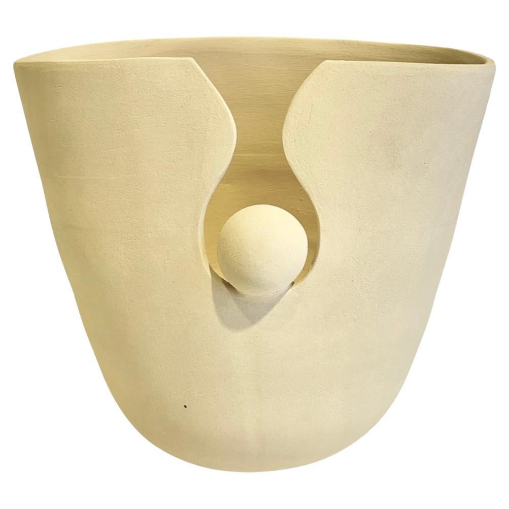Ceramic Vessel Shanti Handbuilt in Istanbul, Contemporary Pottery Home Decor 