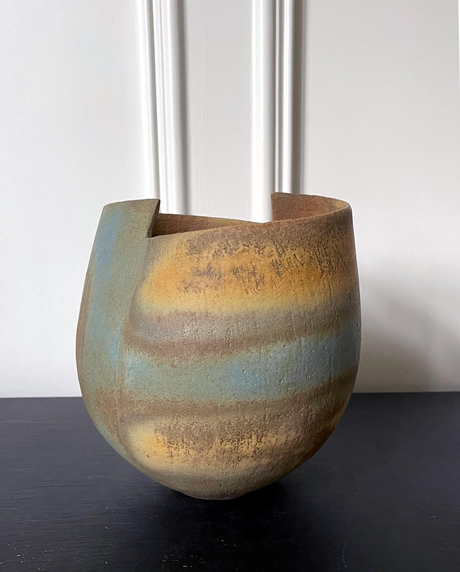 Modern Ceramic Vessel Vase by British Studio Potter John Ward For Sale