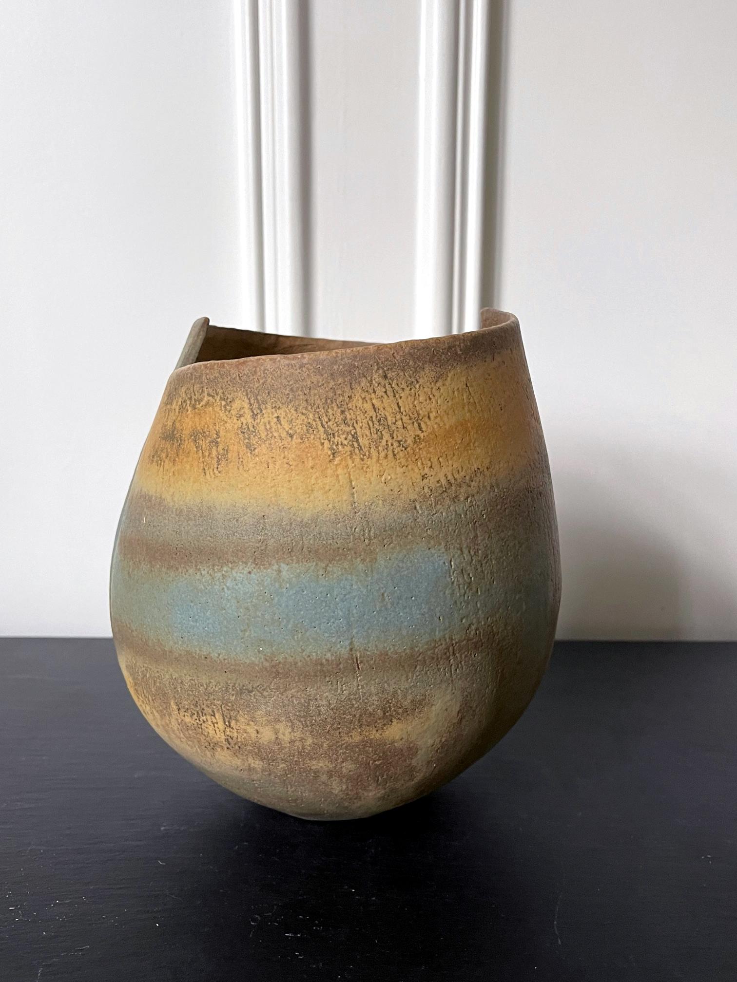 English Ceramic Vessel Vase by British Studio Potter John Ward For Sale