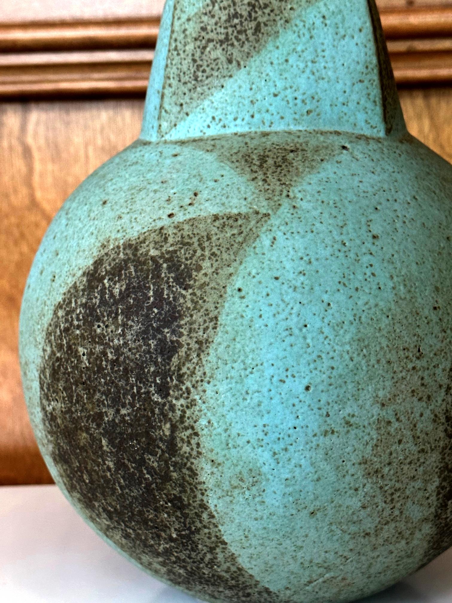 20th Century Ceramic Vessel with Geometrical Glaze by John Ward For Sale