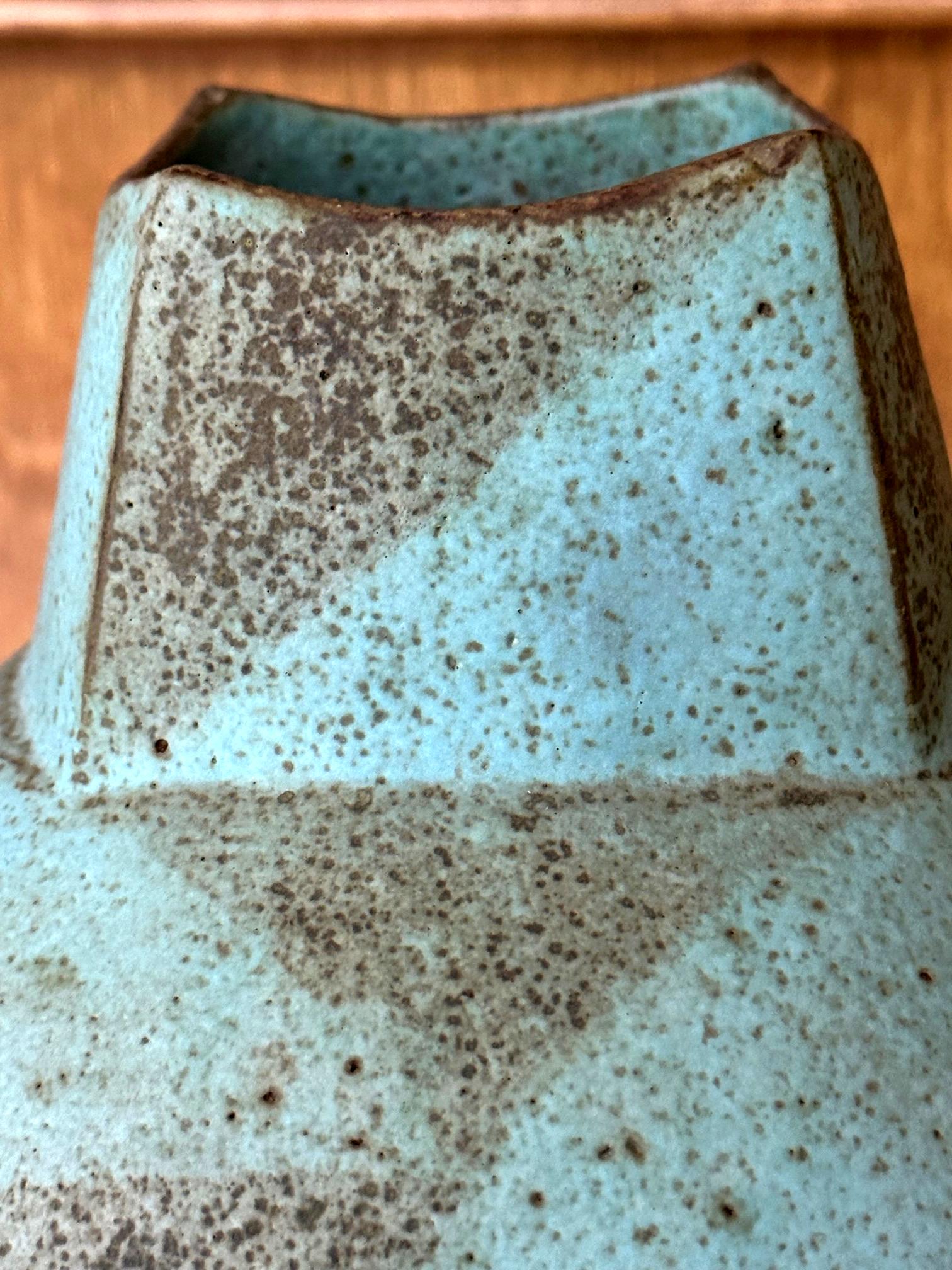 Ceramic Vessel with Geometrical Glaze by John Ward For Sale 2