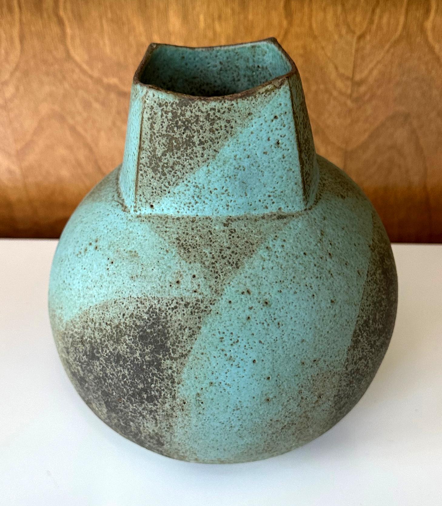 Keramikgefäß mit geometrischer Glasur von John Ward (Englisch) im Angebot