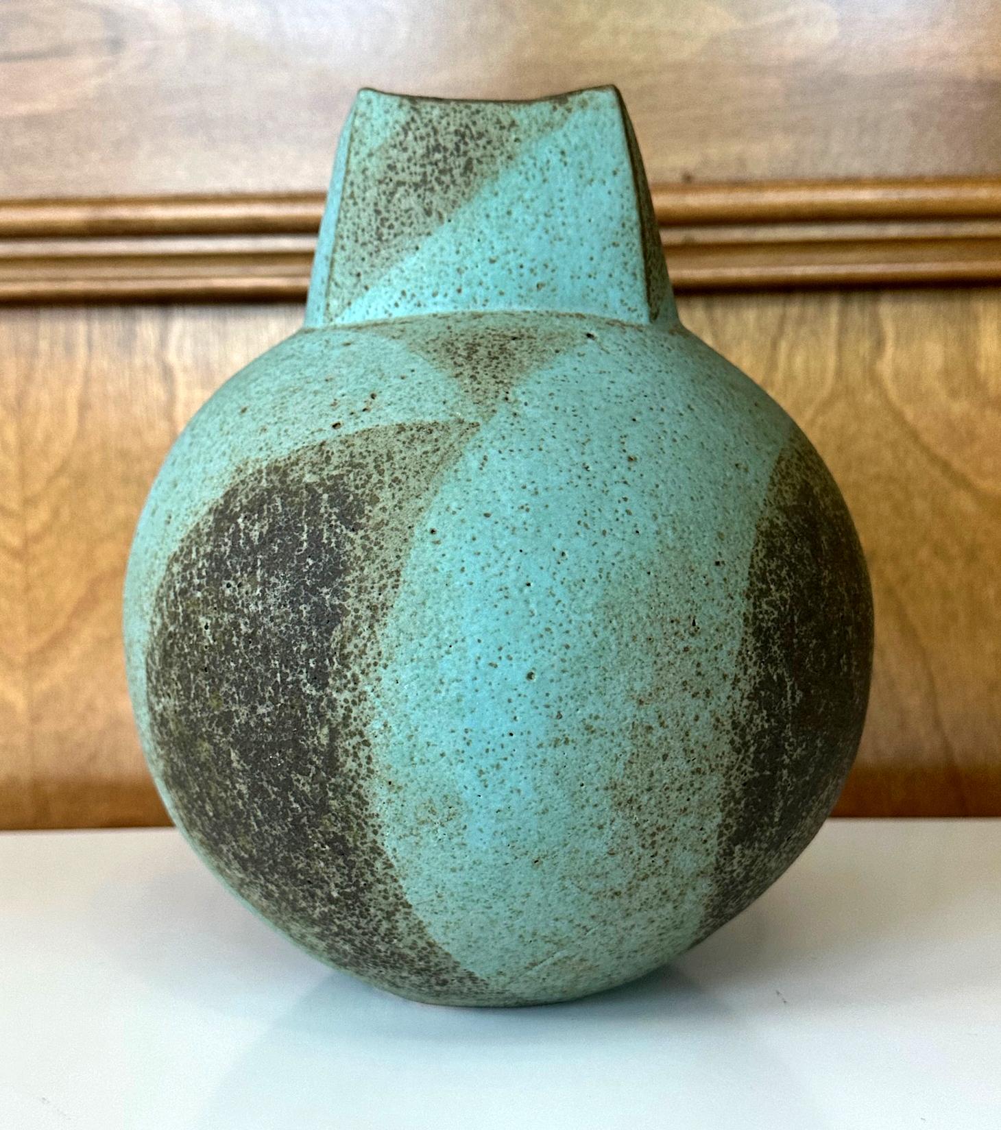 Vernissé Vase en céramique à glaçure géométrique de John Ward en vente