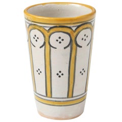 Ceramic Vessel, Yellow & Cream Color