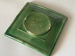 Ceramic Vide Poche, Decorative Dish, Representing a Sea Horse White and Green