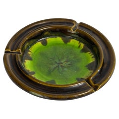 Keramik Vide Poche aus Frankreich 1960 Multicolor Farbe, Rond Form Brown und Grün