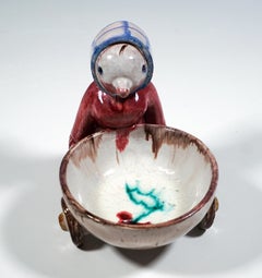 Ceramic Vide-Poche, Grotesque At A Bowl, Walter Bosse, Austria 1924-1936