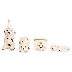 Ceramic Vintage Dalmatian Bathroom Set, France, 1960s
