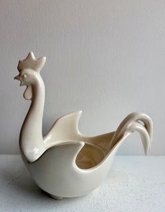 Jardinière en céramique vintage / MCM en forme de coq, vers les années 1970