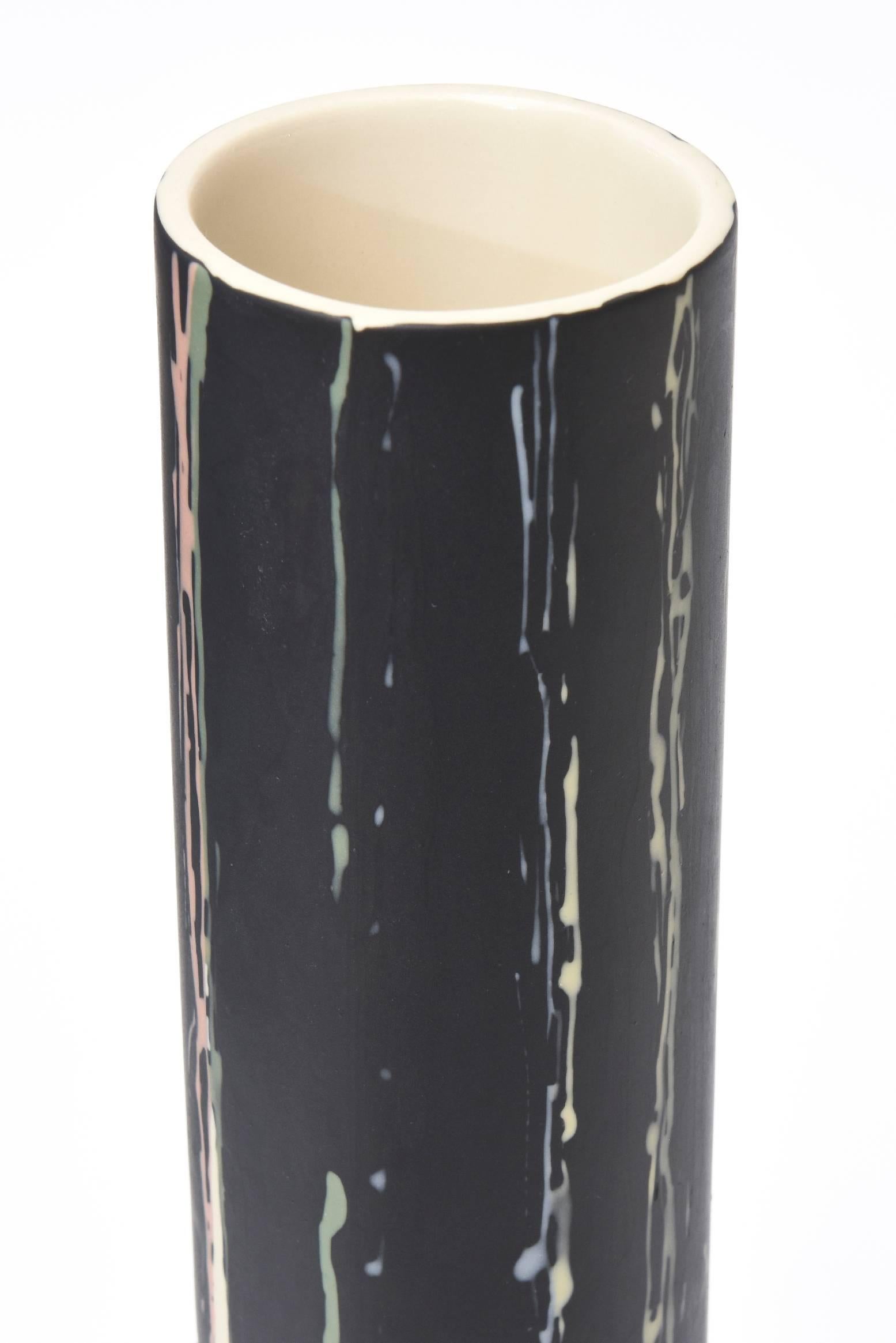 Ceramic Vase or Vessel Hand-Painted In Good Condition In North Miami, FL