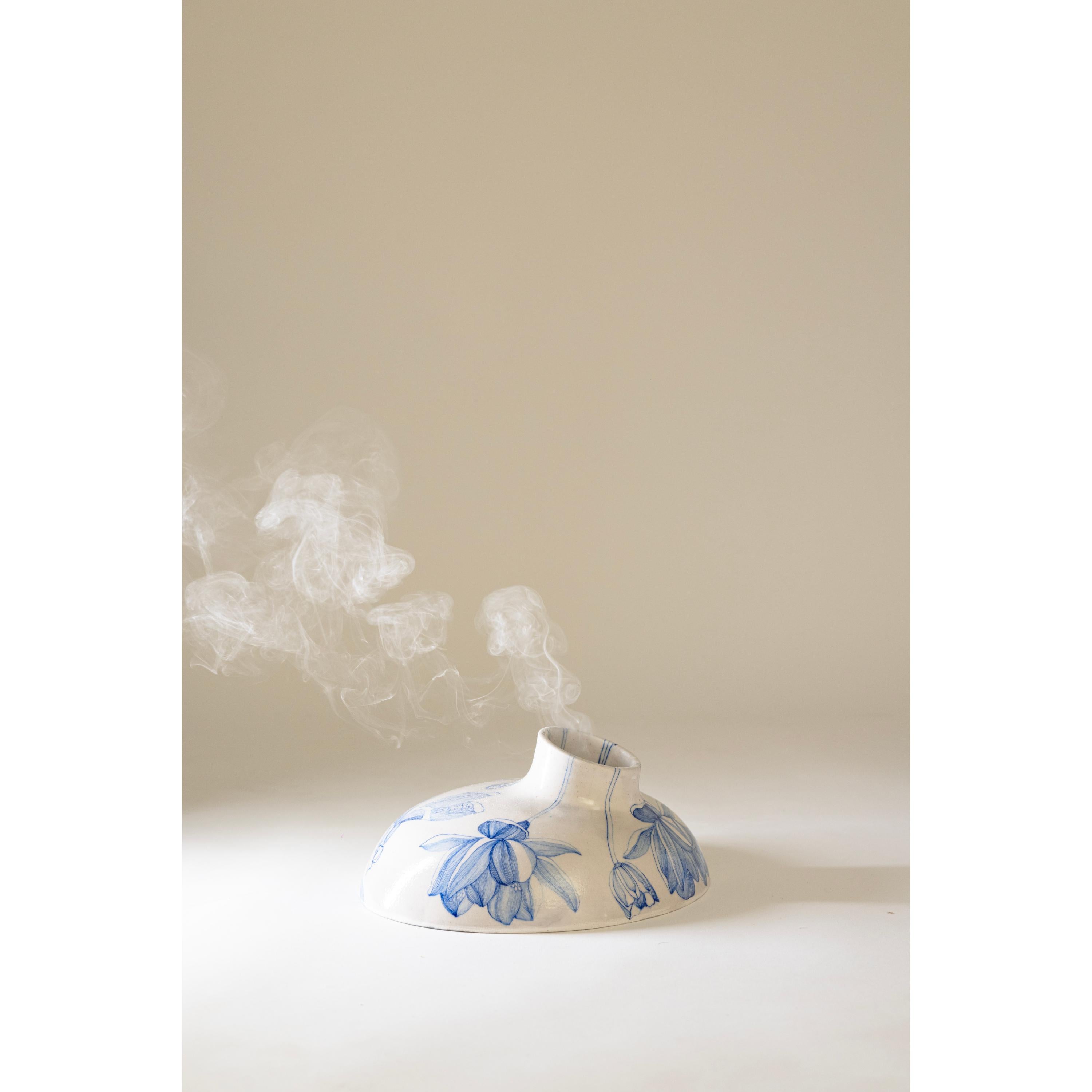 Post-Modern Ceramic Volcano Incense Burner Small by Newblue For Sale