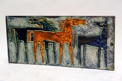 Ceramic Wall Art with Horses