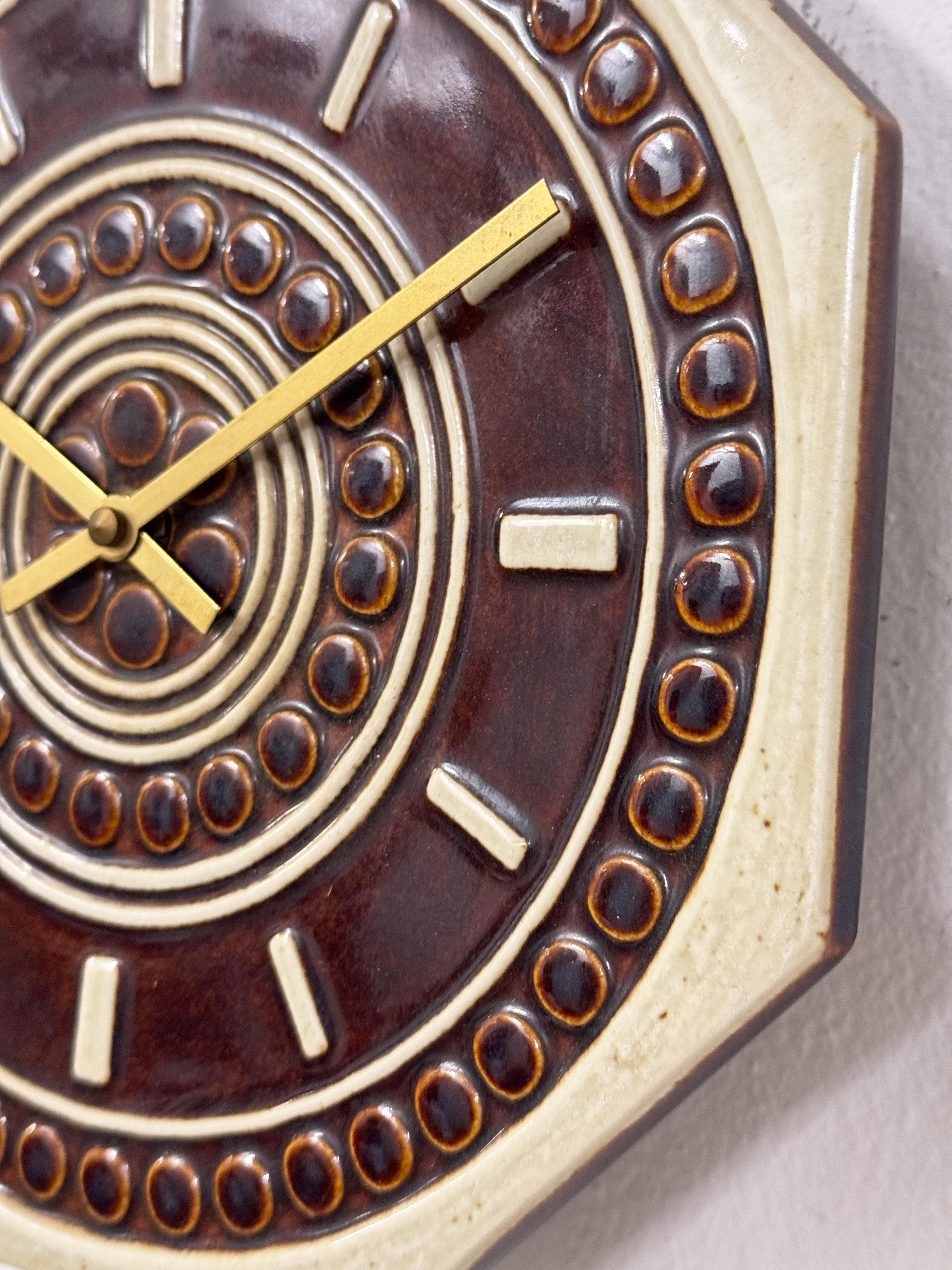 Swedish Ceramic Wall Clock by Britt-Louise Sundell for Gustavsberg For Sale
