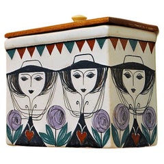 Ceramic wall container box by Laila Zink for Kupittaan Savi, Finland 1960s