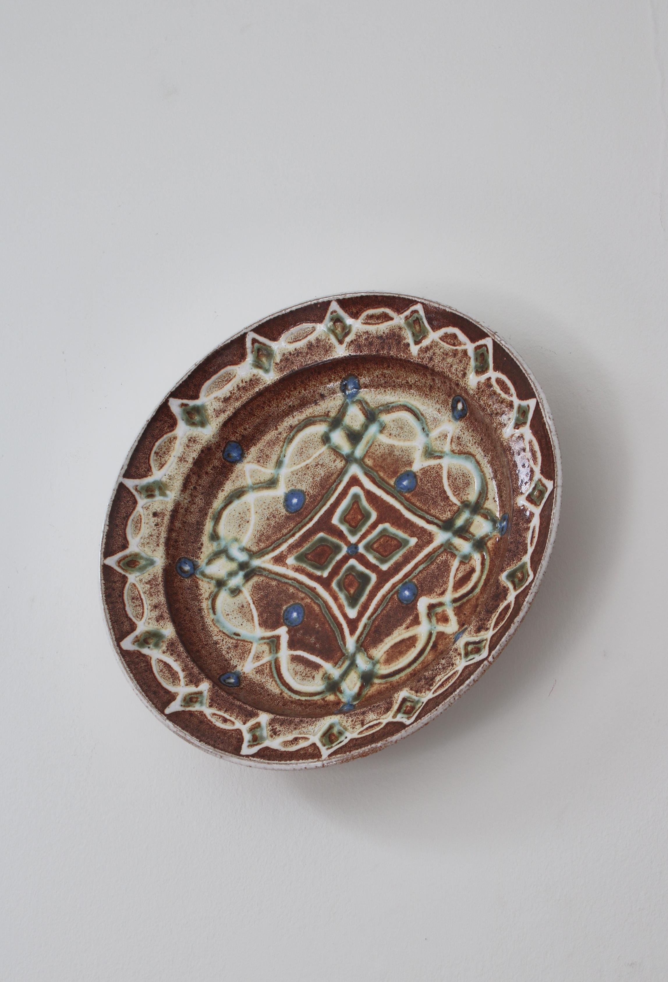 Glazed Ceramic Wall Decor Dish Handmade by 