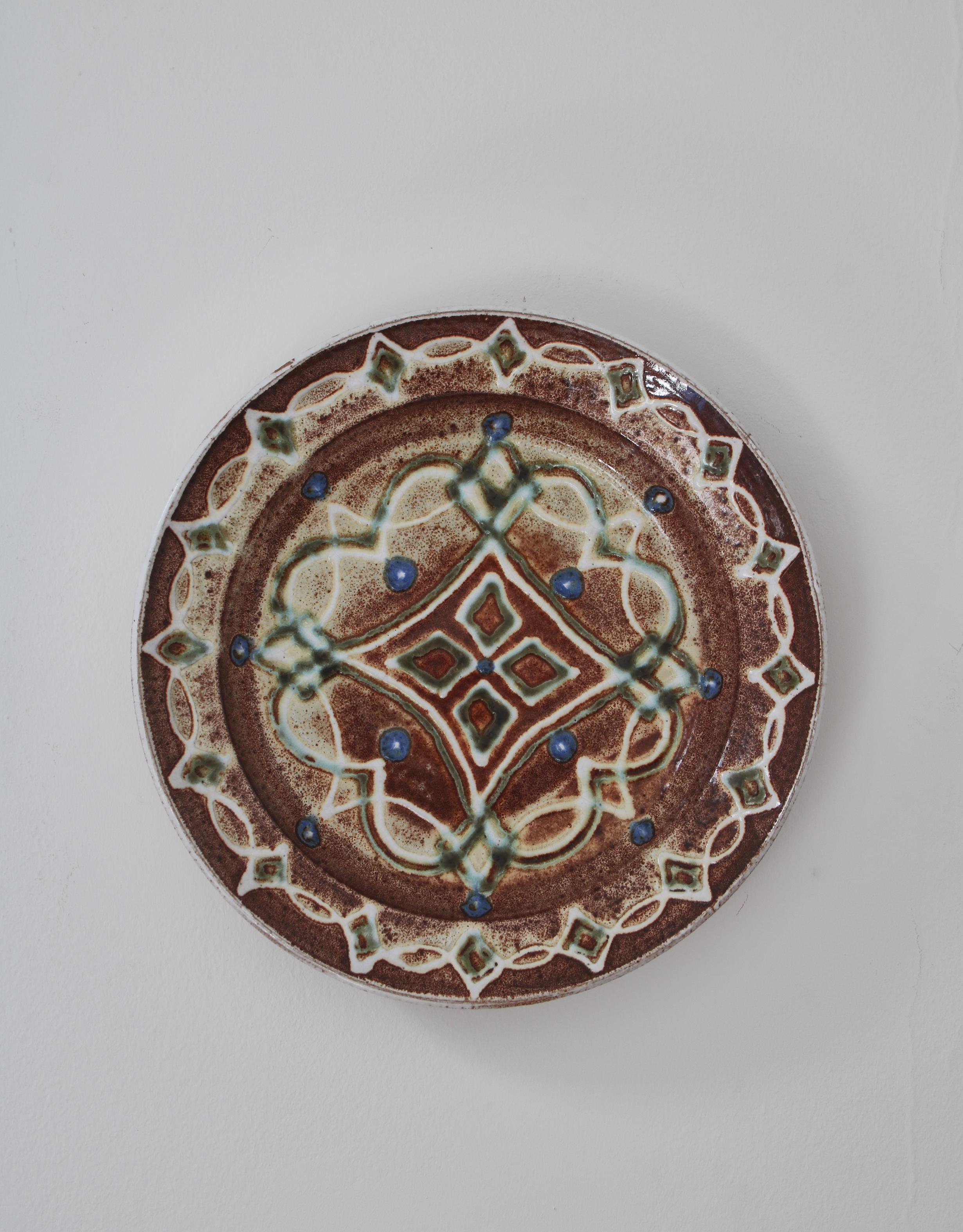 Stoneware Ceramic Wall Decor Dish Handmade by 