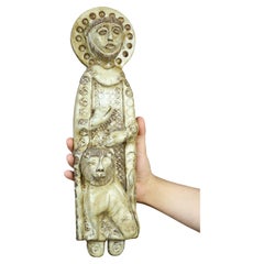 Vintage Ceramic wall decoration of Saint Mark by the french ceramist Robert Chiazzo