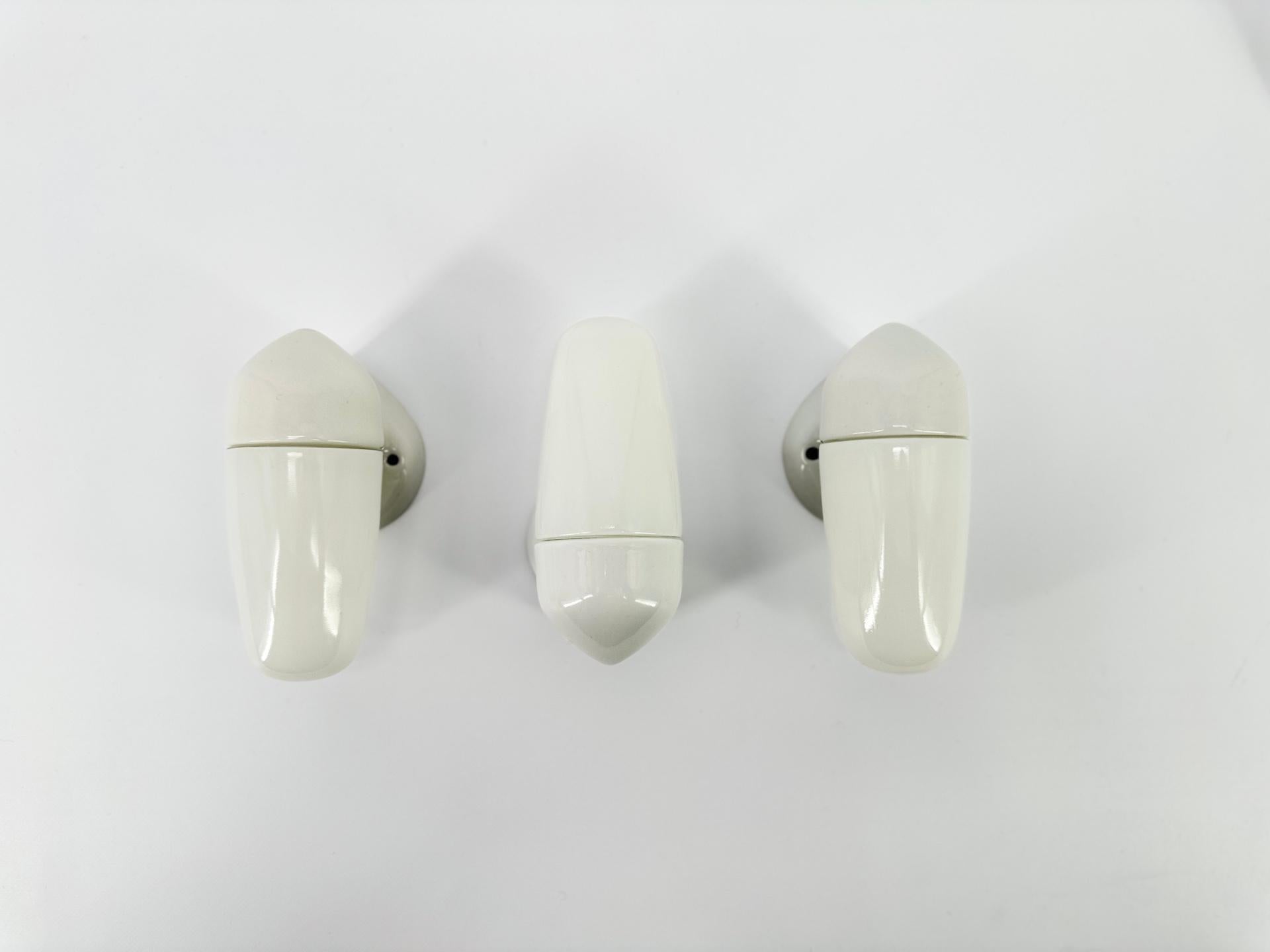 Ceramic Wall Lamp By Wilhelm Wagenfeld For Lindner 1950's Three in Stock For Sale 8