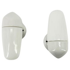 White Ceramic Wall Lamp By Wilhelm Wagenfeld For Lindner 1950's