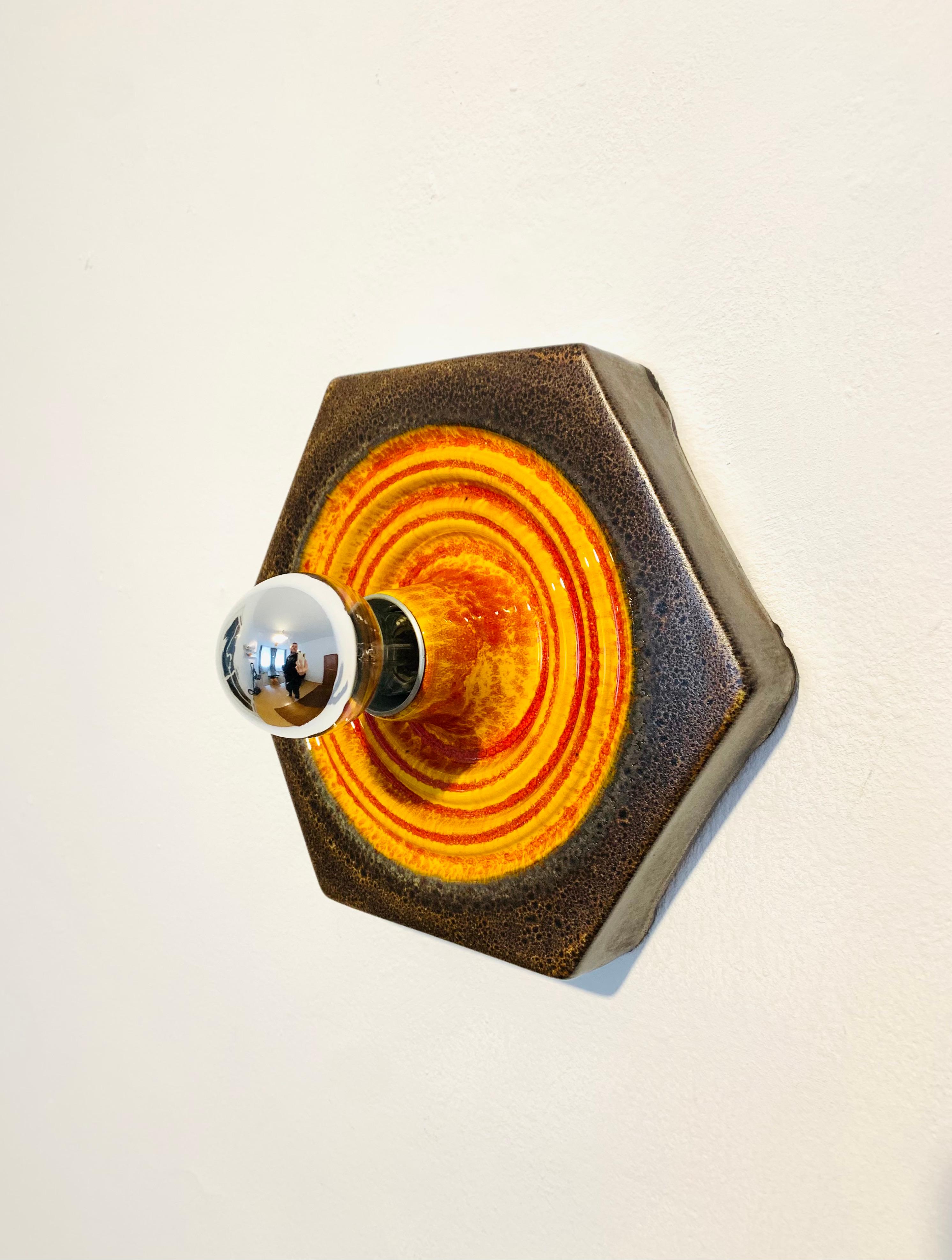 Mid-Century Modern Ceramic Wall Lamp For Sale