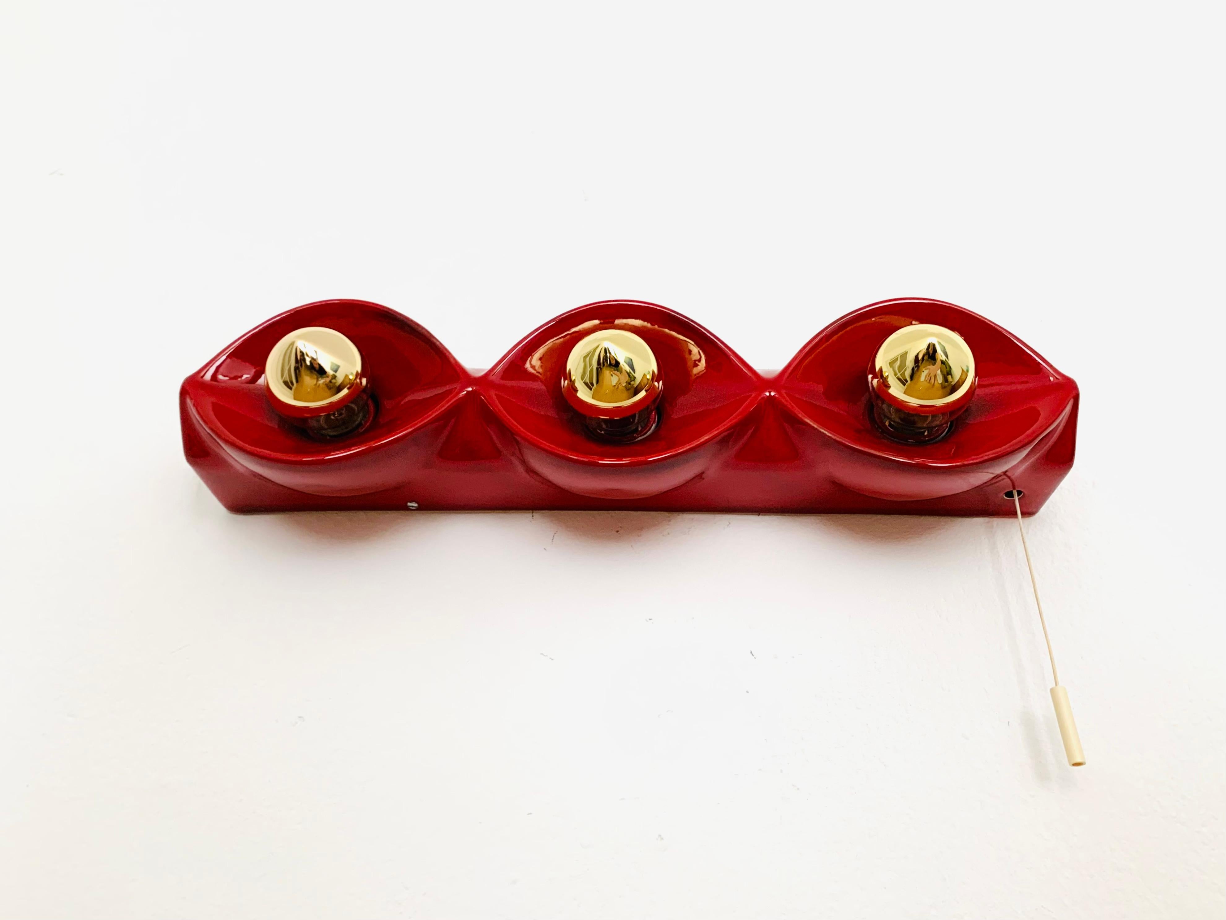 Mid-Century Modern Lampe murale en céramique en vente