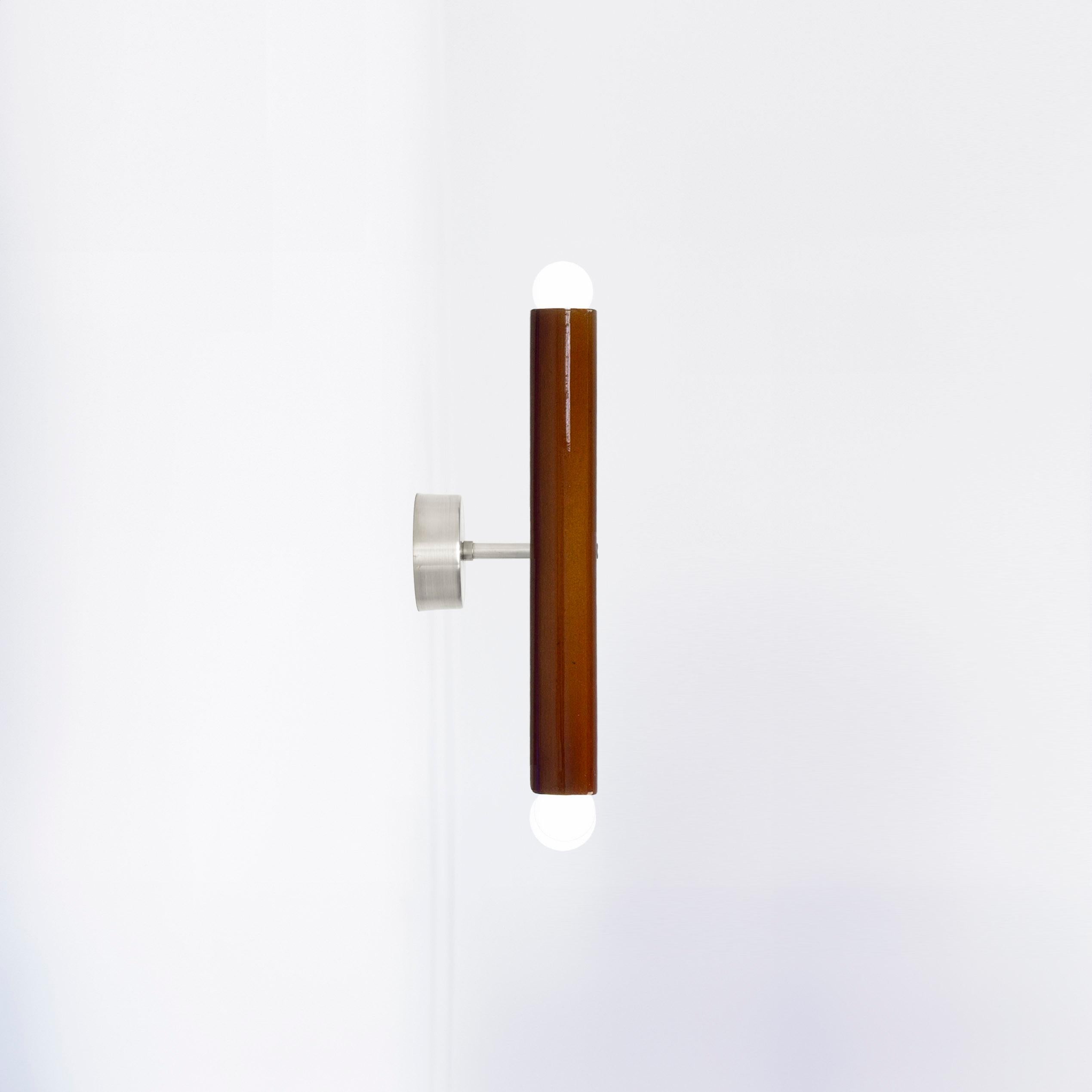 Keramik-Wandleuchte 'TRN' von Pani Jurek, Silber, Braun (Polnisch) im Angebot