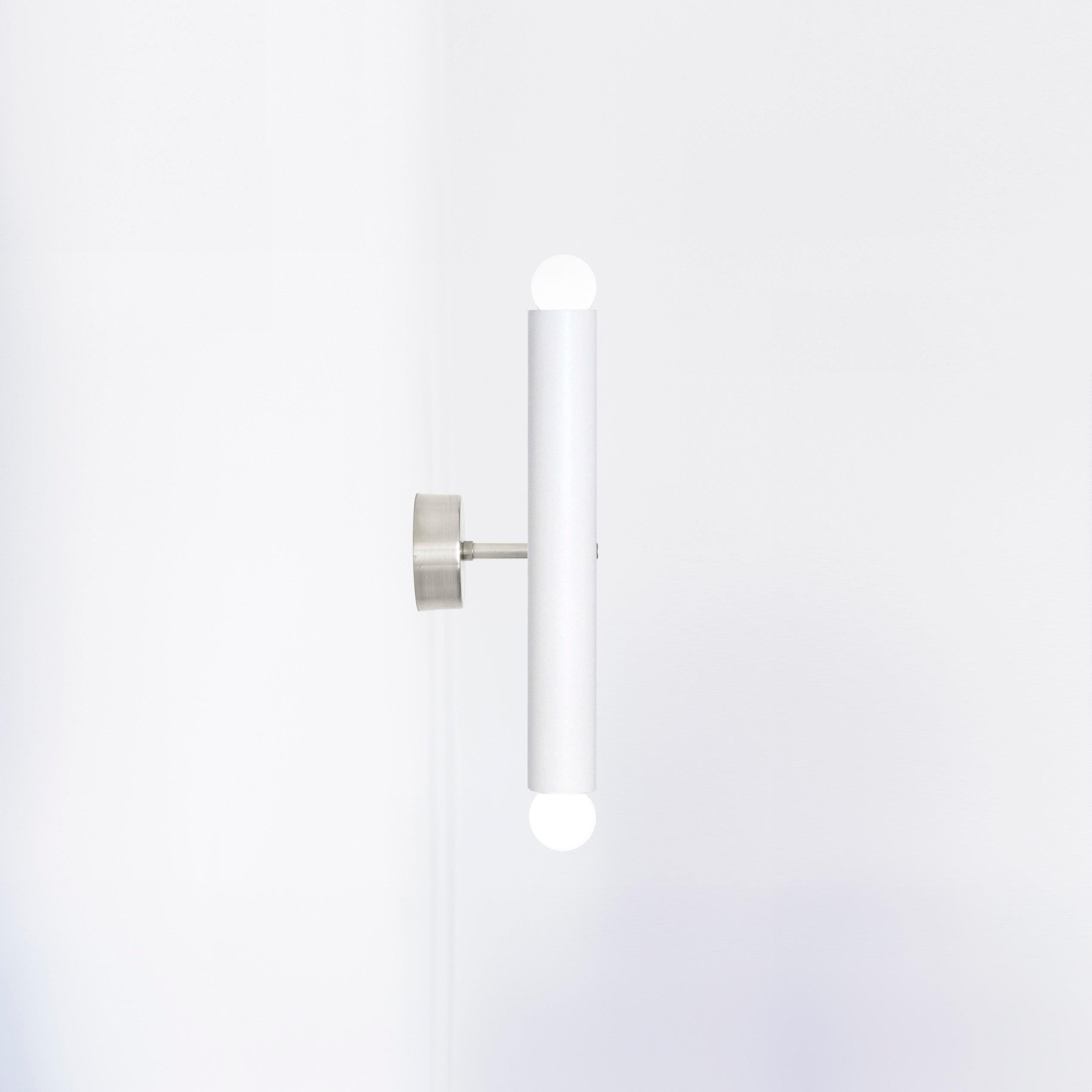 Polish Ceramic Wall Lamp 'TRN' by Pani Jurek, Silver, White For Sale