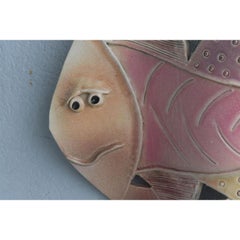 Ceramic Wall Lamp with Limande Decoration by Alexandre Constanda