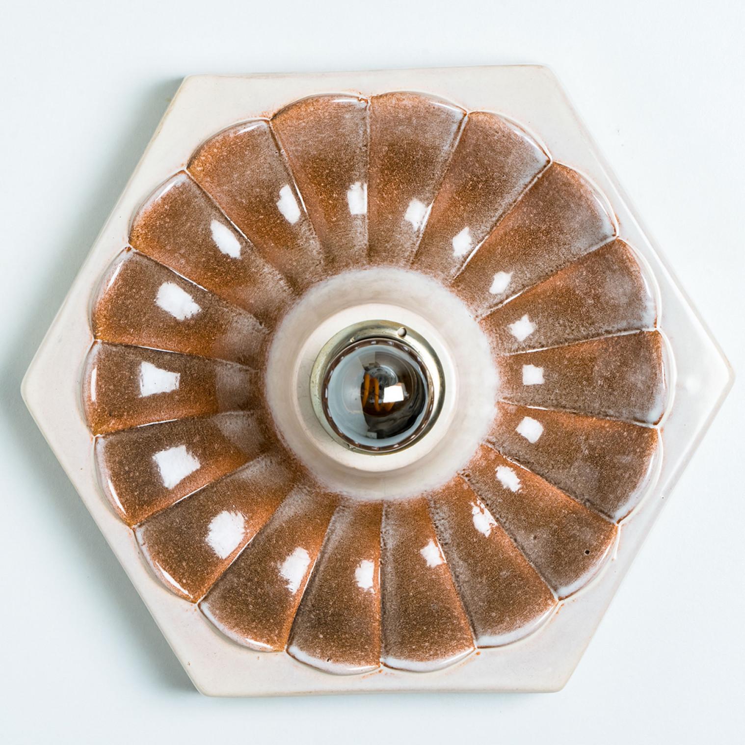 Applique in ceramica Esagono, Danimarca, 1970 in vendita 3