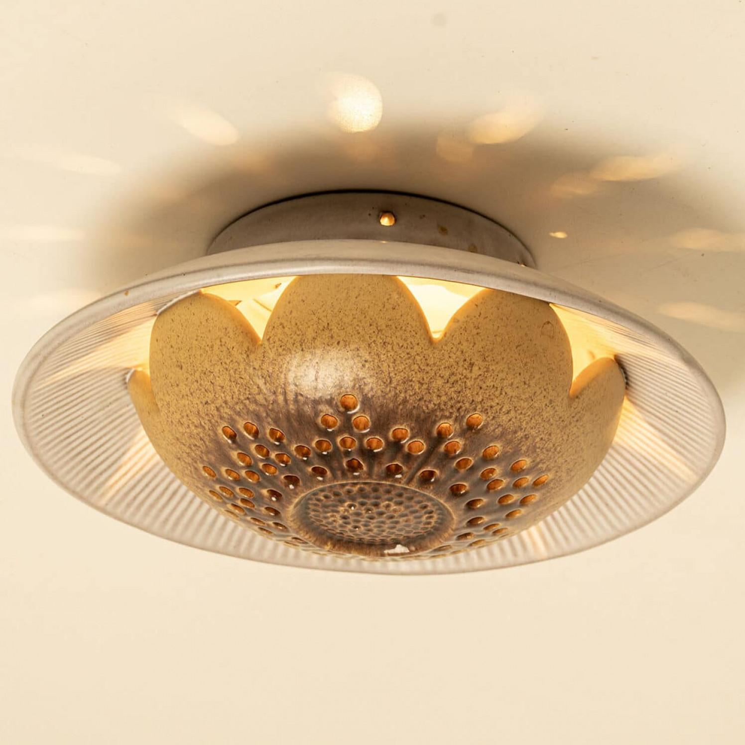 Danish Ceramic Wall Light in the style of Axella, Denmark 1970 For Sale