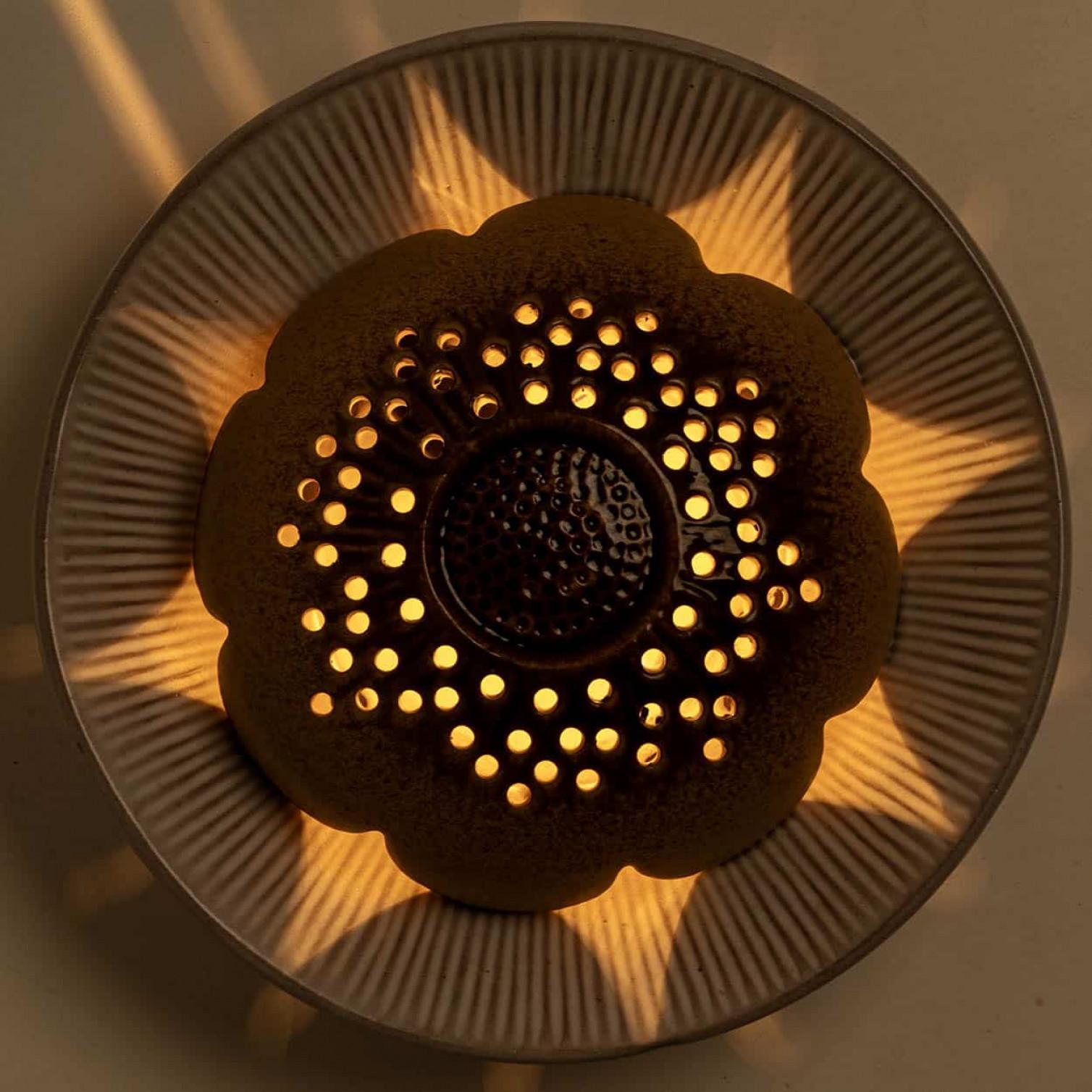 Glazed Ceramic Wall Light in the style of Axella, Denmark 1970 For Sale