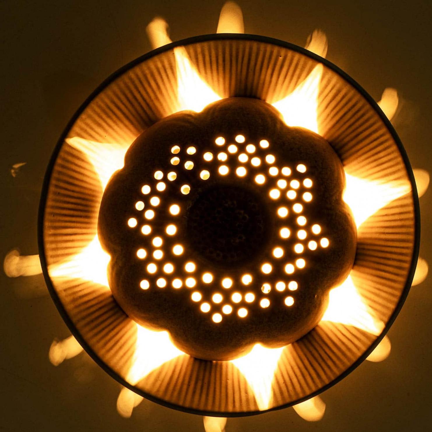 Late 20th Century Ceramic Wall Light in the style of Axella, Denmark 1970 For Sale