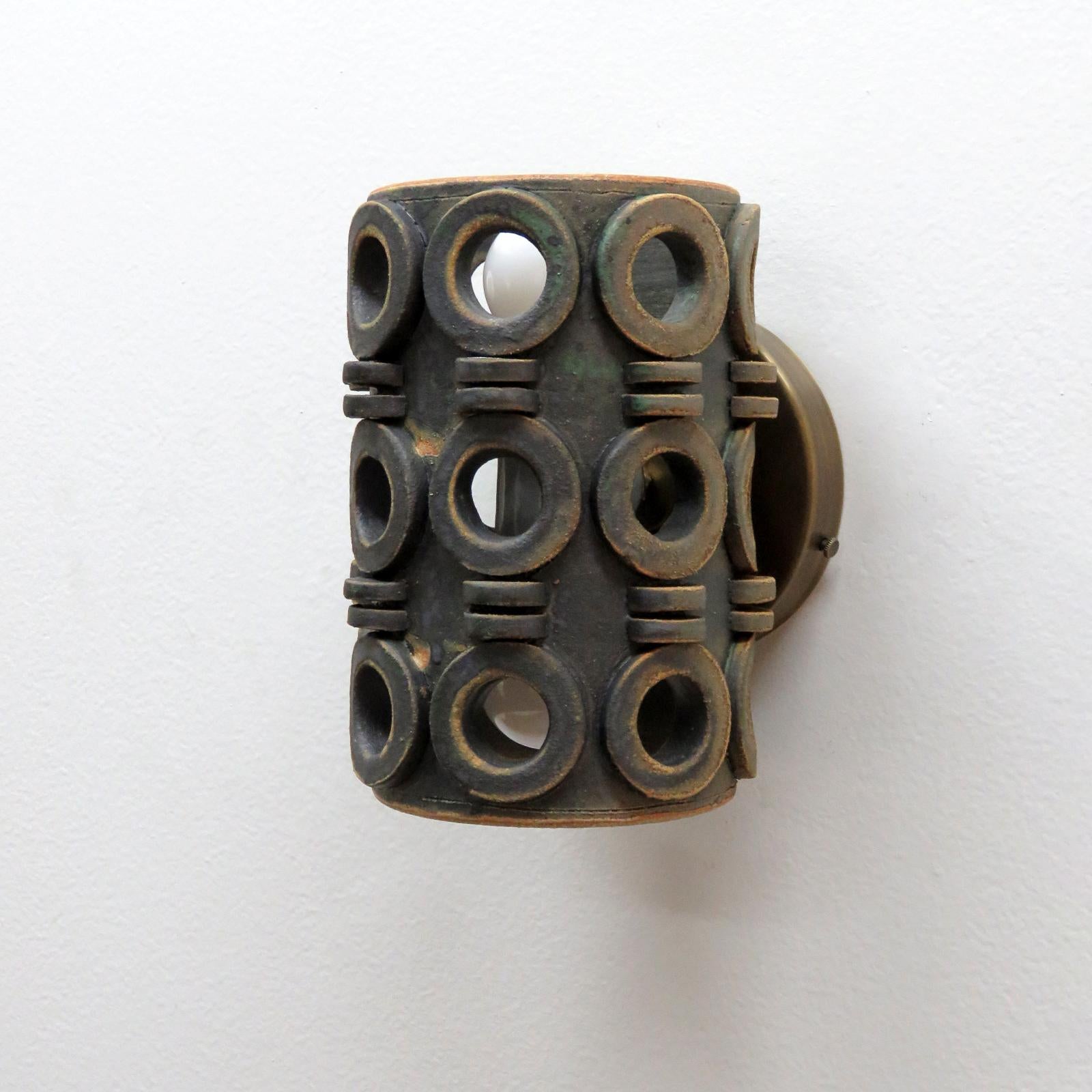 Organic Modern Ceramic Wall Light No.49/2 by Heather Levine For Sale