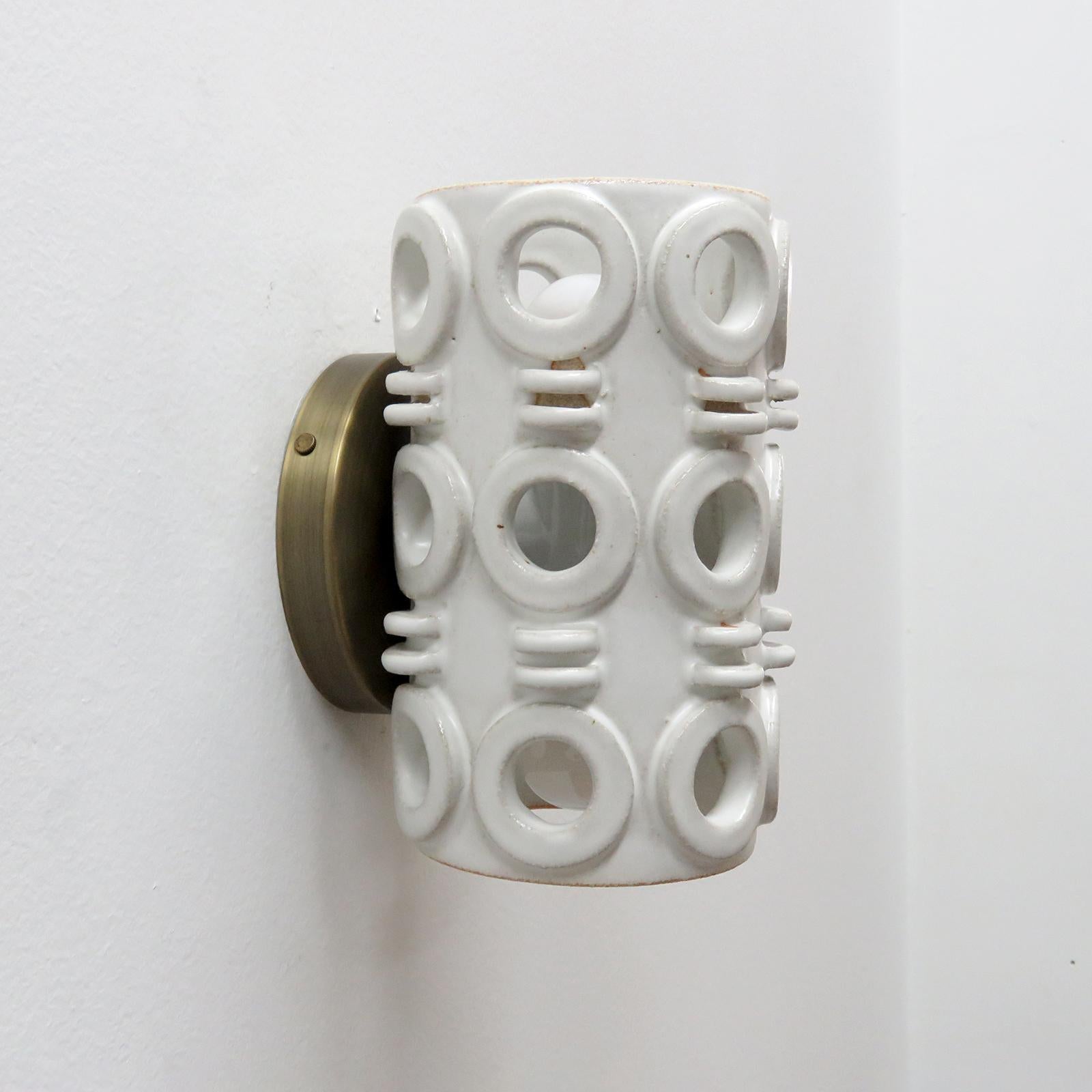 Organic Modern Ceramic Wall Light No.49 by Heather Levine For Sale