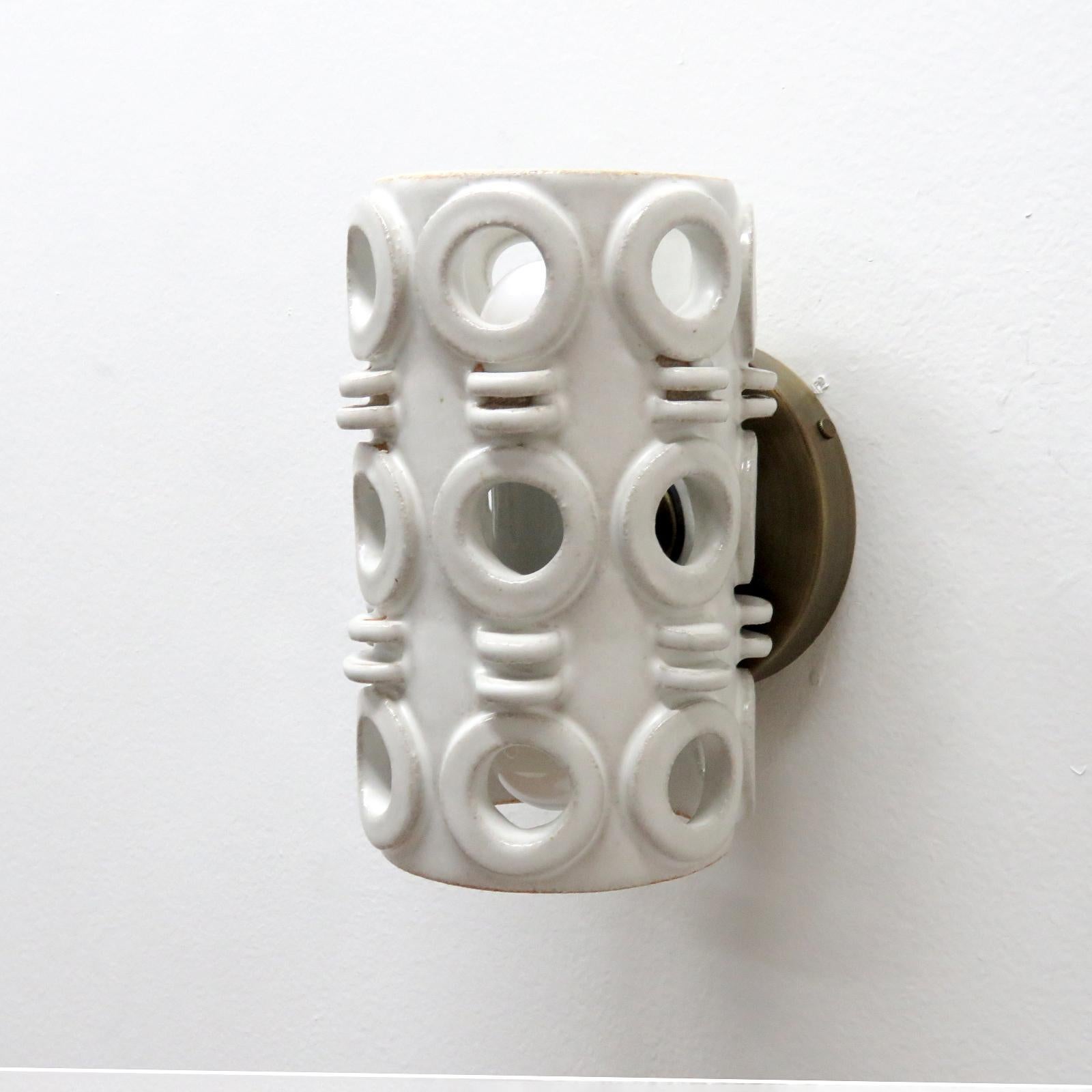 American Ceramic Wall Light No.49 by Heather Levine For Sale