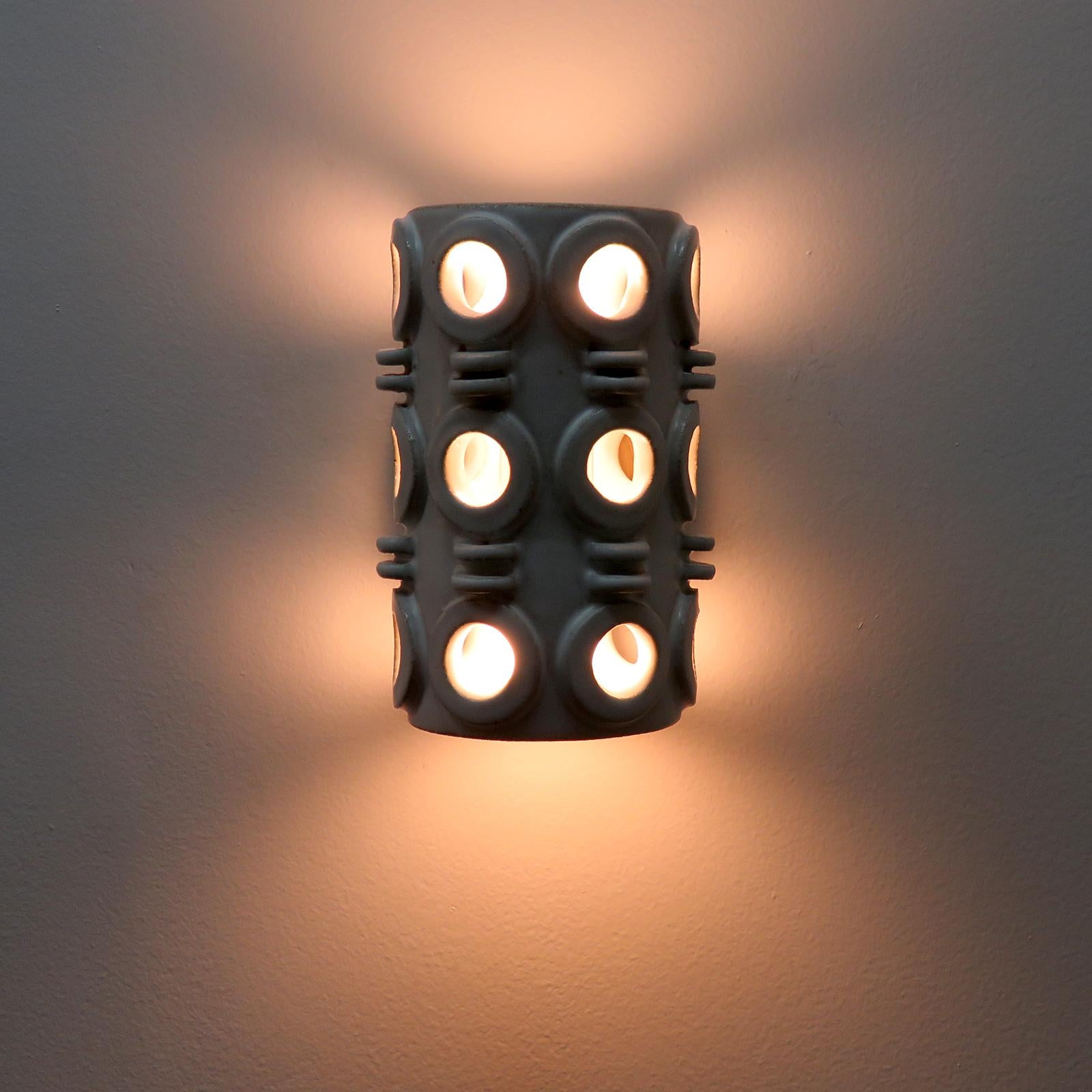 Brass Ceramic Wall Light No.49 by Heather Levine For Sale