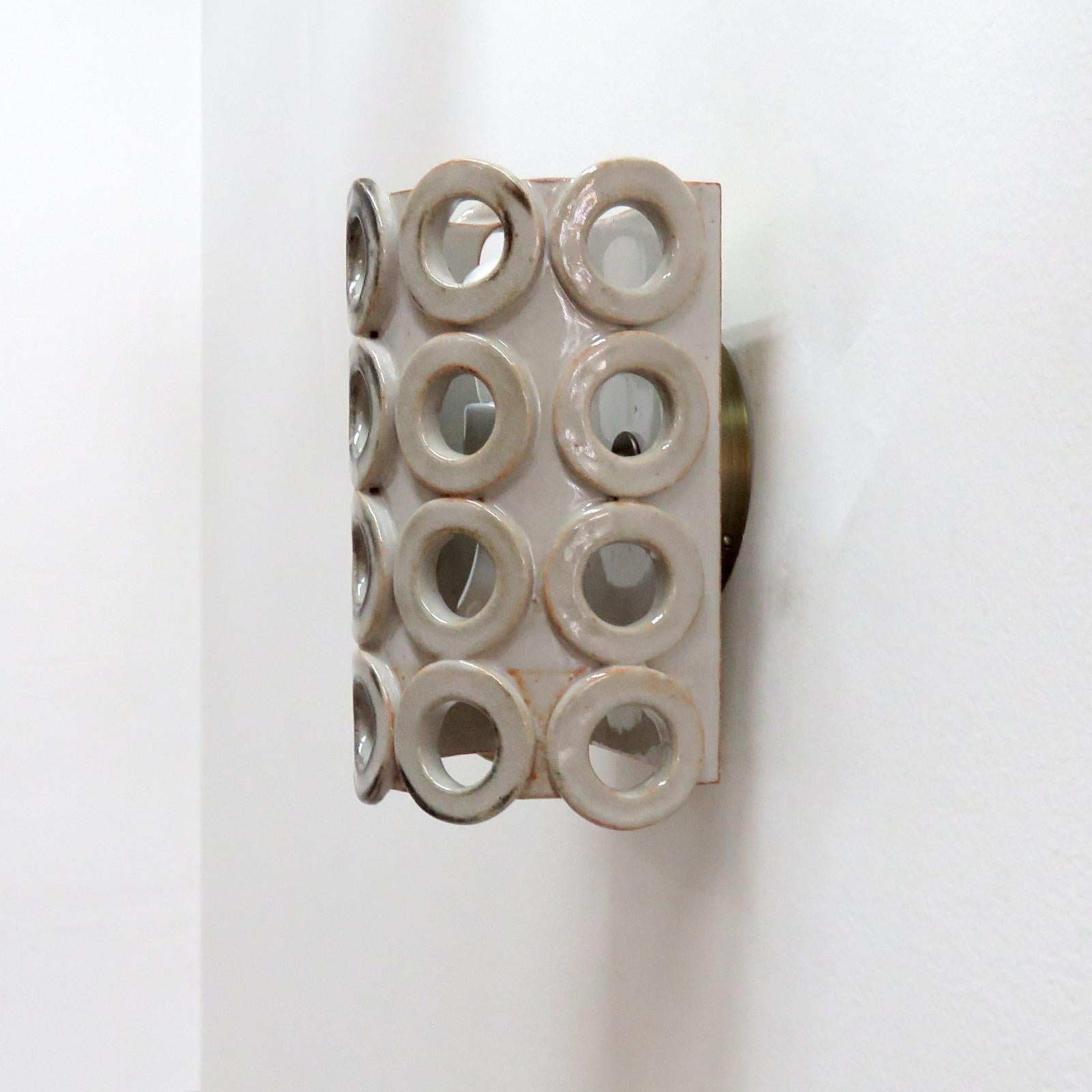 American Ceramic Wall Light No.50 by Heather Levine For Sale