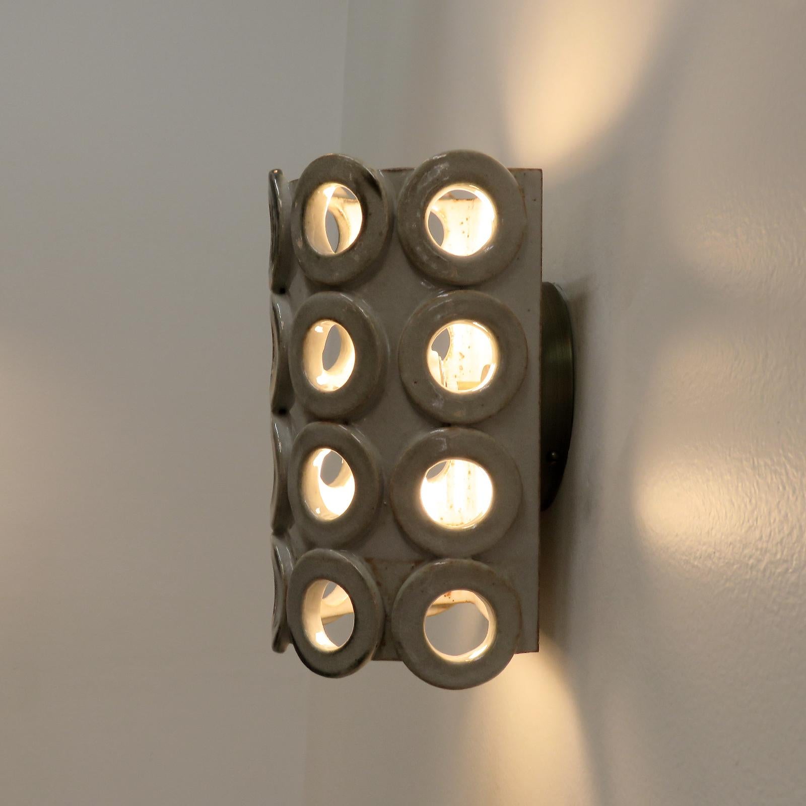 Contemporary Ceramic Wall Light No.50 by Heather Levine For Sale