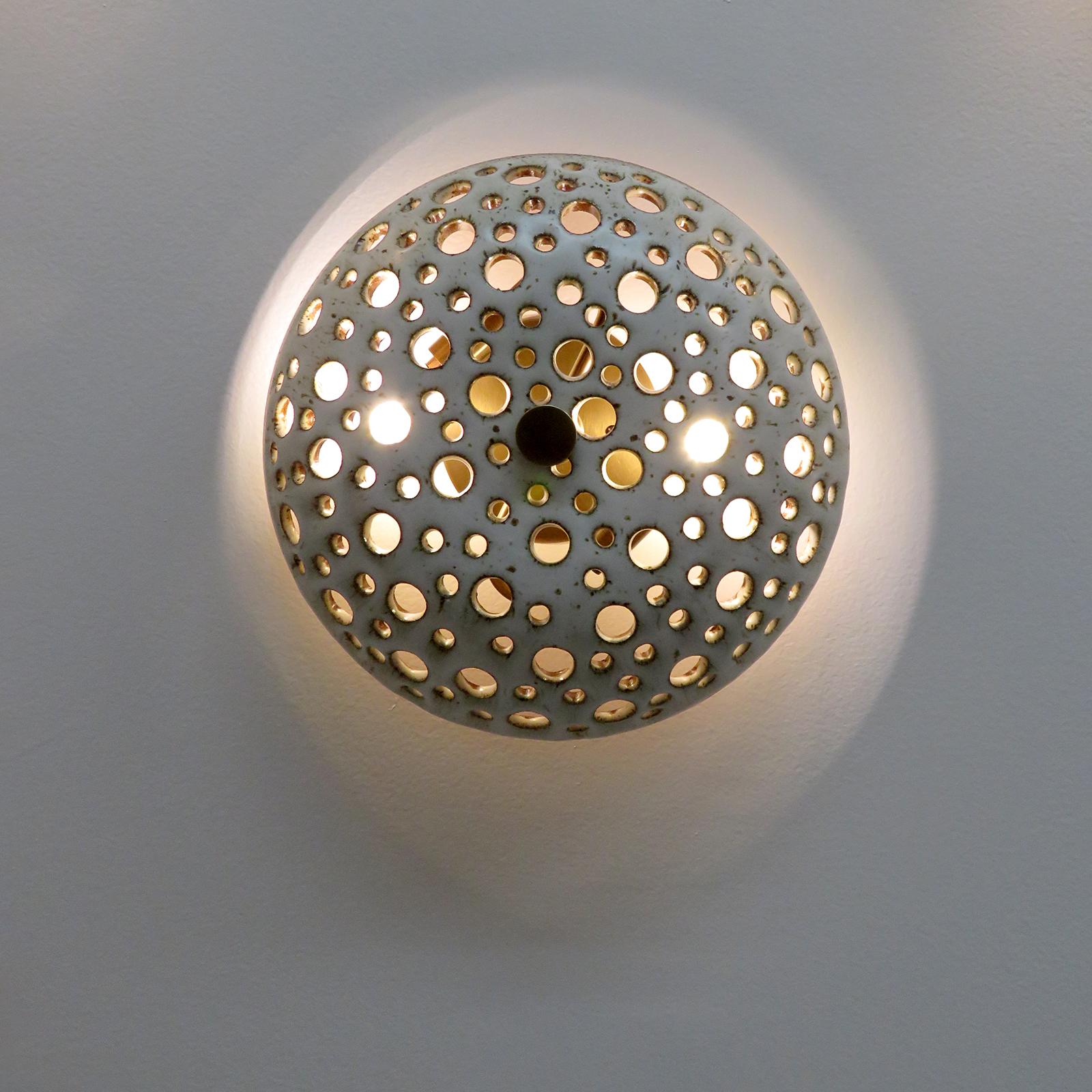 Brass Ceramic Wall Light No.9 by Heather Levine For Sale