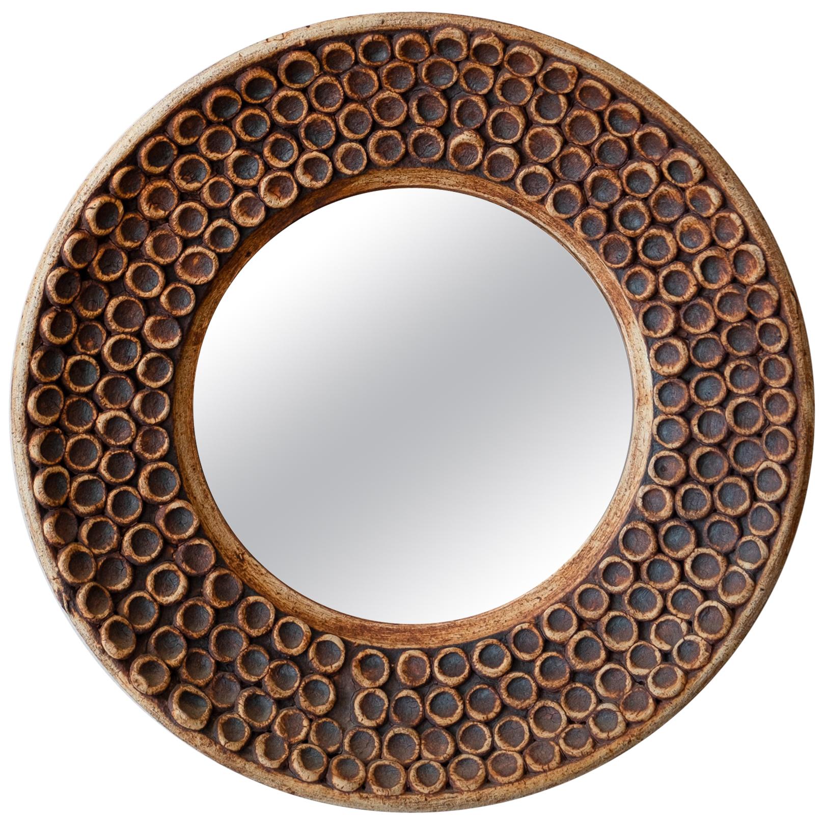 Ceramic Wall Mirror, 1960s For Sale