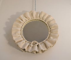 Ceramic Wall Mirror by Fausto Melotti, la Farnesiana, Italy 1950s